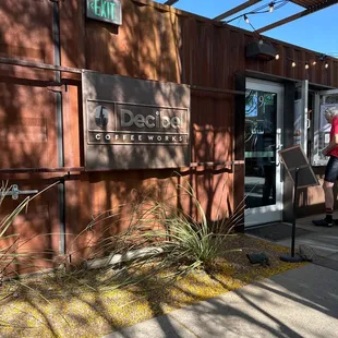the entrance to decibel coffee works