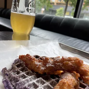 Chicken and Ube Waffle