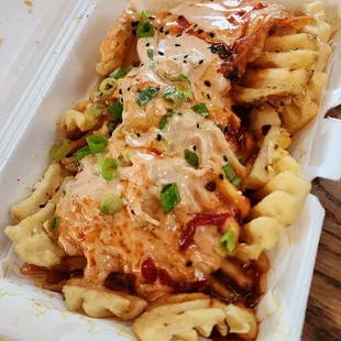 Loaded waffle fries