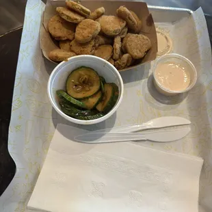 Nasty frozen fried pickle chips. Completely flavorless.