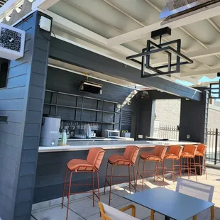 the outdoor bar area