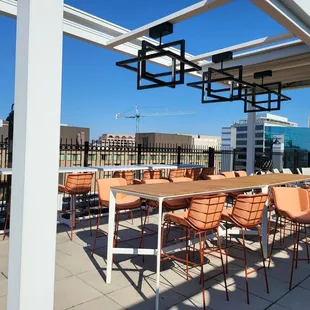 a view of a rooftop restaurant