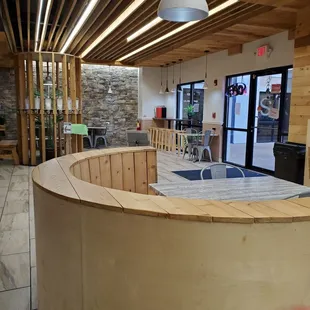 the inside of a restaurant