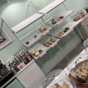 a variety of donuts on display