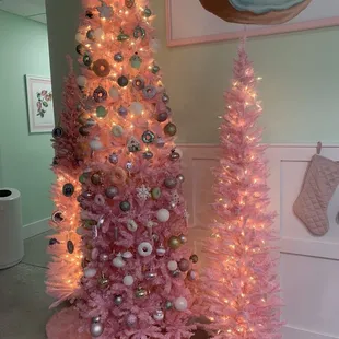 a pink christmas tree