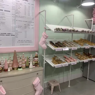 a display of donuts