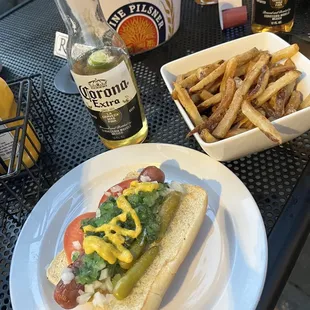 Hot dog and Pub Fries