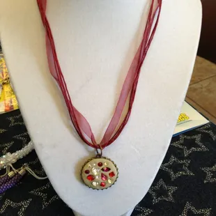 Crystal clay necklace. Made by hand