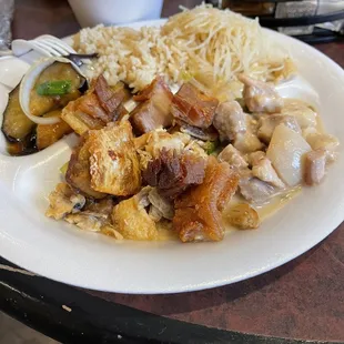 lechon kawali/bicol express/adobo talong