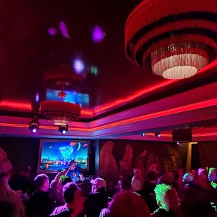 a crowd of people at a disco