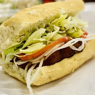 Custom made HOT chicken Cutlet HALF sammy. Chicken cutlet, LTO, Mayo &amp; italian dressing. YUM YUM YUM Fabulous :)...