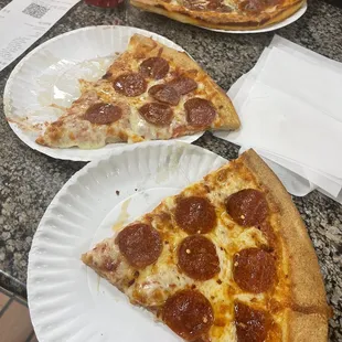 Couple of slices with pepperoni