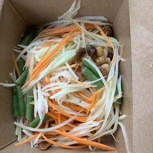 a close up of a box of food