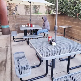 Mystery Man in Hoodie at DeeDee&apos;s Cafe.