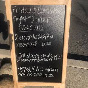 Dinner special board