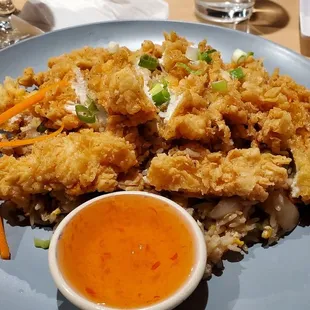 Fried chicken fried rice