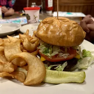 Cheeseburger and fries
