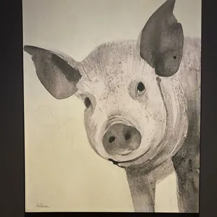 Piggy near restrooms . . .