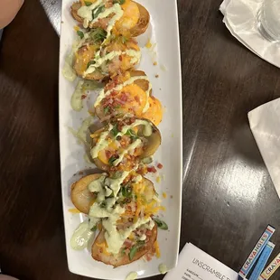 Loaded potato skin appetizer