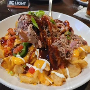 Pulled pork sidewinder fries