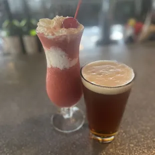 Strawberry daiquiri and pumpking