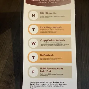 Lunch specials