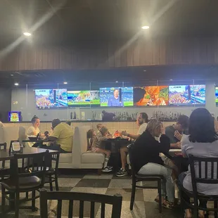 Table in dining facing bar