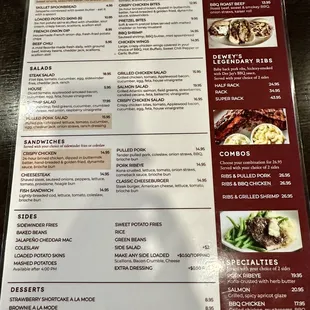April 2024 menu