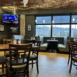 seating and a flat screen tv