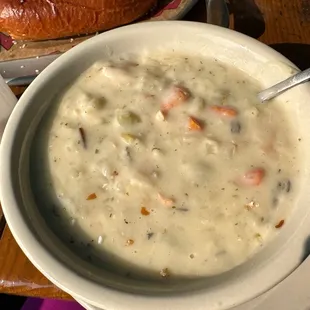 Creamy chicken rice soup