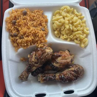 chicken, macaroni and cheese