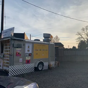 a food truck in a parking lot