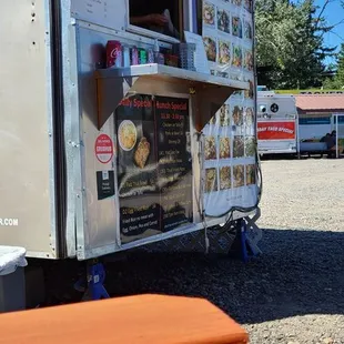 a food truck parked in a parking lot