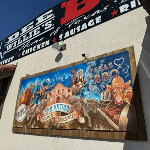  a mural on the side of a building