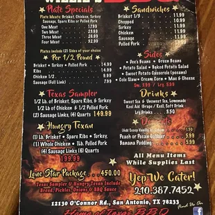 menu