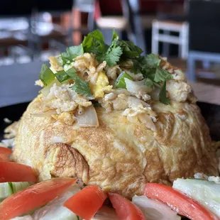 Stuffed omelette crab  fried rice