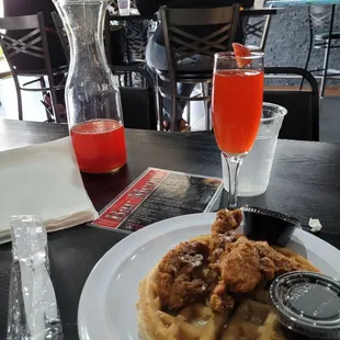 Chicken n Waffle -  I HATE that the chicken was tenders vs wings  but the waffle was buttery and soft .