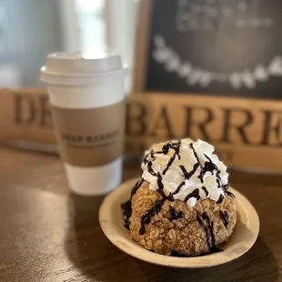 The Deep Barrel Signature coffee and hazelnut latte