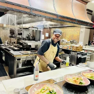 a chef preparing food