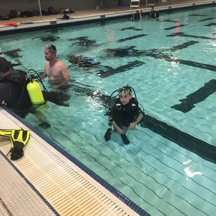 Deep Blue teaching my 11 year old scuba