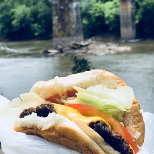 The Classic Deep Creek Grill River Burger!!! (Views included)