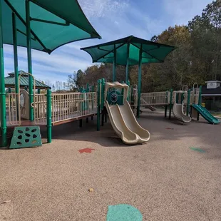 Multiple slides! Different heights, sizes, twists, and straight.  No tube ones!