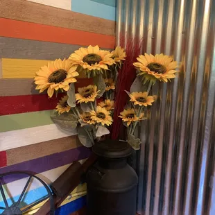 The corner of the meeting room.