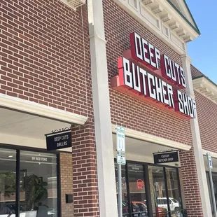 the outside of a butcher shop