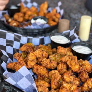 Nashville Chicken Bites with ranch on the side