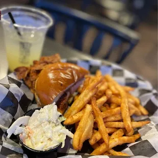 Chicken sandwich and fries