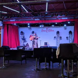 a band performing on stage