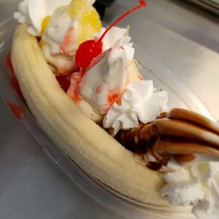 Banana split is a classic ice cream treat!
