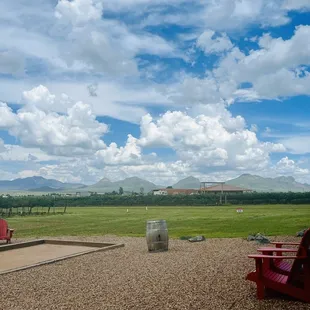 What a view past the bocce ball area.