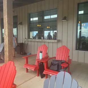 Outdoor window where tastings can be poured